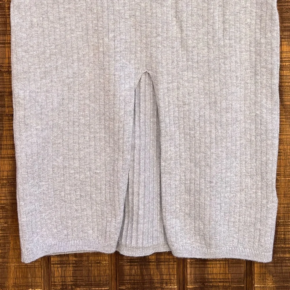 Free People Skyline Gray Ribbed Knit Split Skirt